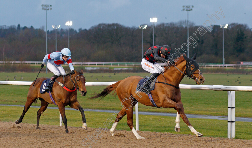 Louis-Treize-0003 
 LOUIS TREIZE (Dougie Costello) beats COUNTRY CHARM (left) in The Read Ross O'Sullivan On Betway Insider Handicap Div1
Wolverhampton 11 Mar 2022 - Pic Steven Cargill / Racingfotos.com