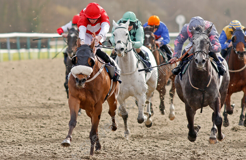 Crimewave-0003 
 CRIMEWAVE (left, Jack Mitchell) beats ONE TO GO (right) in The Heed Your Hunch At Betway Handicap
Lingfield 22 Feb 2020 - Pic Steven Cargill / Racingfotos.com