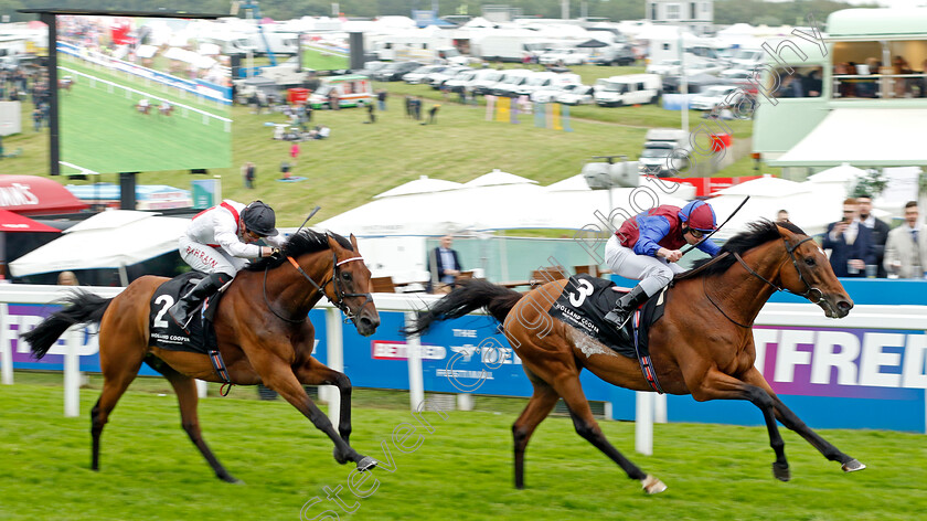 Luxembourg-0002 
 LUXEMBOURG (Ryan Moore) beats HAMISH (left) in the Holland Cooper Coronation Cup
Epsom 31 May 2024 - pic Steven Cargill / Racingfotos.com