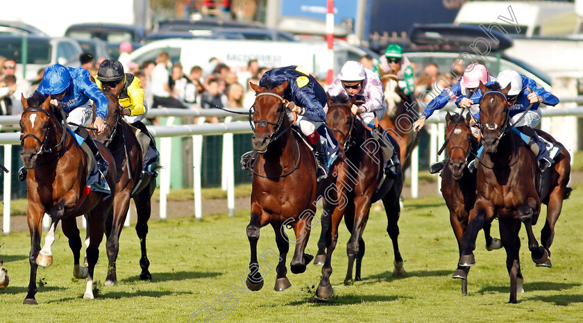 Yabher-0003 
 YABHER (centre, Cieren Fallon) beats MASUBI (left) in The British Stallion Studs EBF Maiden Stakes
Doncaster 14 Sep 2024 - Pic Steven Cargill / Racingfotos.com