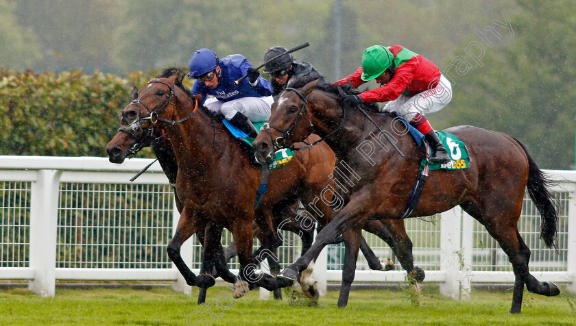 Sevenna-Star-0003 
 SEVENNA STAR (right, Frankie Dettori) beats ISPOLINI (left) in The Bet365 Classic Trial Sandown 27 Apr 2018 - Pic Steven Cargill / Racingfotos.com