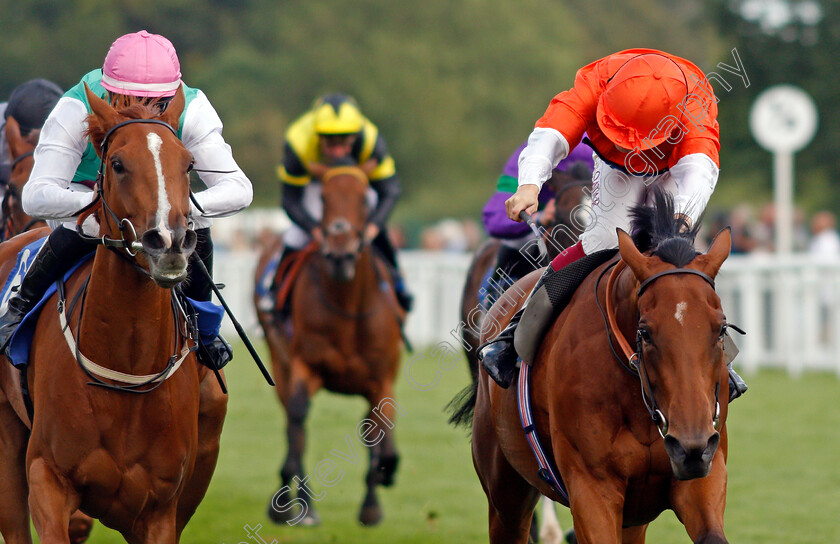 Nell-Quickly-0004 
 NELL QUICKLY (right, Cieren Fallon) beats MAYTAL (left) in The British EBF Premier Fillies Handicap
Salisbury 12 Aug 2021 - Pic Steven Cargill / Racingfotos.com