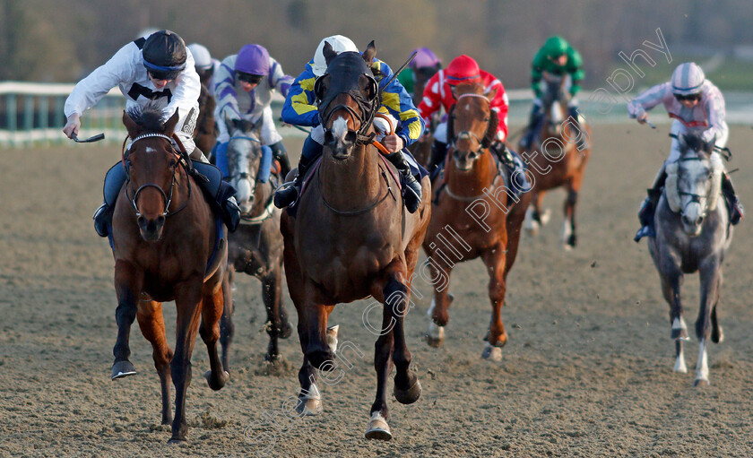 Reeceltic-0003 
 REECELTIC (centre, Rhys Clutterbuck) beats LOVE POEMS (left) in The Betway Handicap
Lingfield 9 Mar 2022 - Pic Steven Cargill / Racingfotos.com