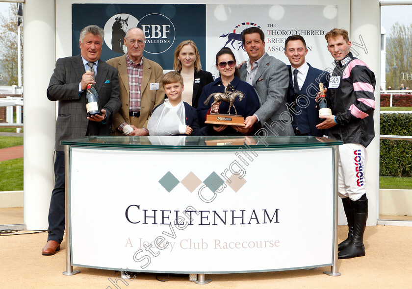 Kupatana-0011 
 Presentation to Paul Nicholls, Harry Cobden and owners by Rachael Gowland for The EBF Thoroughbred Breeders Association Mares Novices Handicap Chase Series Final won by KUPATANA
Cheltenham 18 Apr 2019 - Pic Steven Cargill / Racingfotos.com