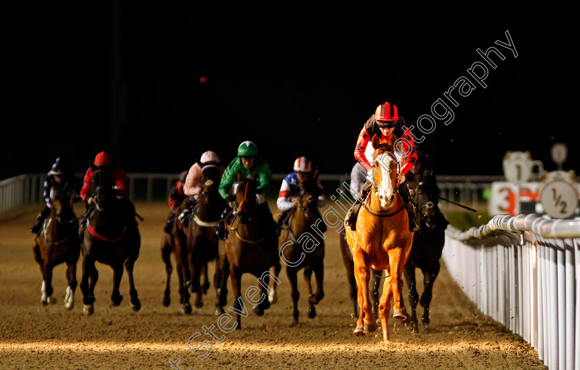 Acker-Bilk-0003 
 ACKER BILK (Dougie Costello) wins The Betway Middle Distance Handicap Wolverhampton 4 Jan 2018 - Pic Steven Cargill / Racingfotos.com