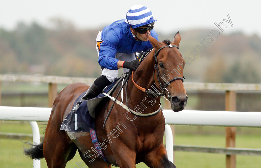 West-End-Charmer-0004 
 WEST END CHARMER (Silvestre De Sousa) wins The Almeda Facilities EBF Novice Stakes
Bath 17 Oct 2018 - Pic Steven Cargill / Racingfotos.com