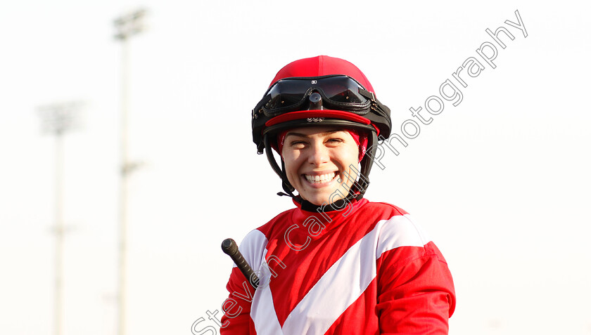 Katie-Davis-0001 
 Katie Davis ar The International Jockeys Challenge 
King Abdulaziz Racecourse, Saudi Arabia, 23 Feb 2024 - Pic Steven Cargill / Racingfotos.com