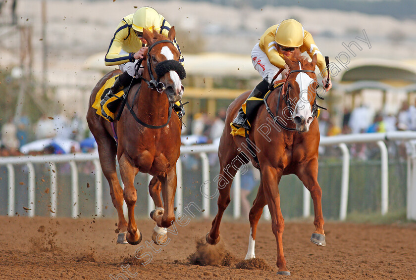 Last-Surprise-0006 
 LAST SURPRISE (left, James Doyle) beats HAMAMA (right) in The Shadwell Farm Conditions Stakes
Jebel Ali 24 Jan 2020 - Pic Steven Cargill / Racingfotos.com