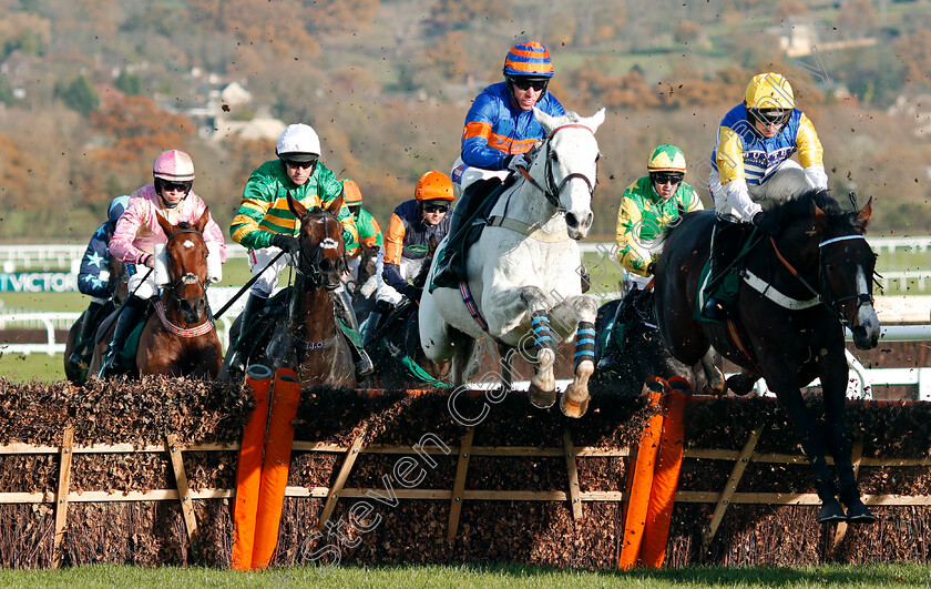 Argent-Knight-0001 
 ARGENT KNIGHT (centre, Dave Crosse) Cheltenham 17 Nov 2017 - Pic Steven Cargill / Racingfotos.com