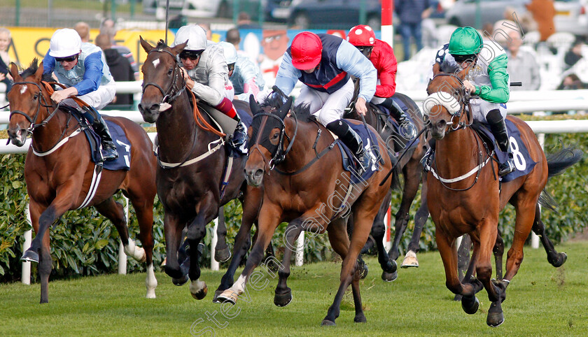 Bravo-Faisal-0002 
 BRAVO FAISAL (right, Paul Hanagan) beats HARIBOUX (2nd right) IFFRAAZ (2nd left) and OWNEY MADDEN (left) in The Pepsi Max Nursery
Doncaster 11 Sep 2019 - Pic Steven Cargill / Racingfotos.com