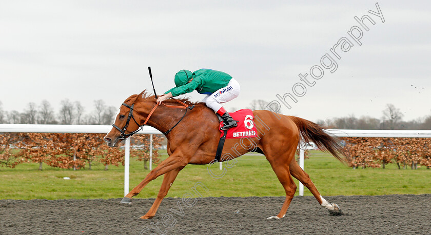 Raven s-Lady-0002 
 RAVEN'S LADY (Andrea Atzeni) wins The Betfred Supports Jack Berry House Handicap Kempton 7 Apr 2018 - Pic Steven Cargill / Racingfotos.com