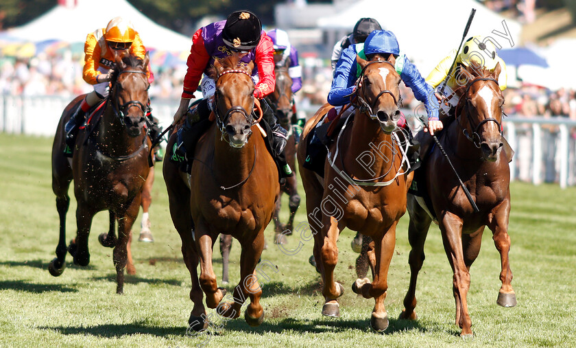 Seniority-0002 
 SENIORITY (centre, Ryan Moore) beats POET'S SOCIETY (2nd right) and CAPE BYRON (right) in The Unibet Golden Mile Handicap
Goodwood 3 Aug 2018 - Pic Steven Cargill / Racingfotos.com