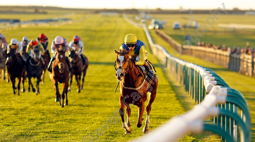 Canoodled-0003 
 CANOODLED (Saffie Osborne) wins The Watch Racing TV Free For 31 Days Handicap
Newmarket 28 Oct 2022 - Pic Steven Cargill / Racingfotos.com