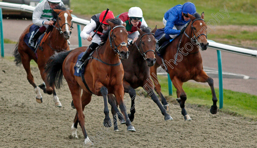 Kings-Joy-0001 
 KINGS JOY (Robert Havlin) beats PLAYDAY (2nd right) and CARNIVAL GIRL (right) in The Coral Proud To Support British Racing EBF Fillies Novice Stakes Div2
Lingfield 1 Dec 2021 - Pic Steven Cargill / Racingfotos.com