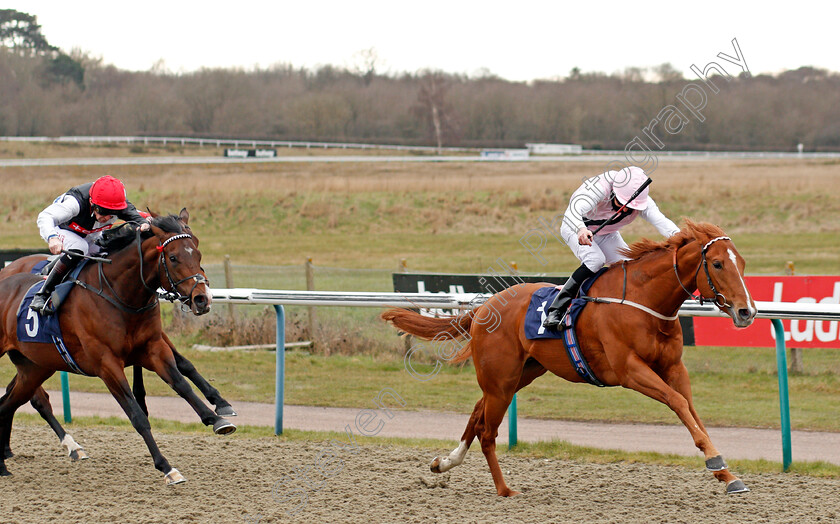 Apollo-One-0002 
 APOLLO ONE (Martin Harley) beats MEGALLAN (left) in Get Your Ladbrokes Daily Odds Boost Spring Cup
Lingfield 6 Mar 2021 - Pic Steven Cargill / Racingfotos.com