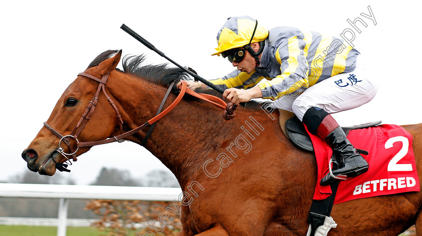 Hunaina-0010 
 HUNAINA (Alexis Badel) wins The Betfred Home Of Goals Galore Snowdrop Fillies Stakes Kempton 7 Apr 2018 - Pic Steven Cargill / Racingfotos.com