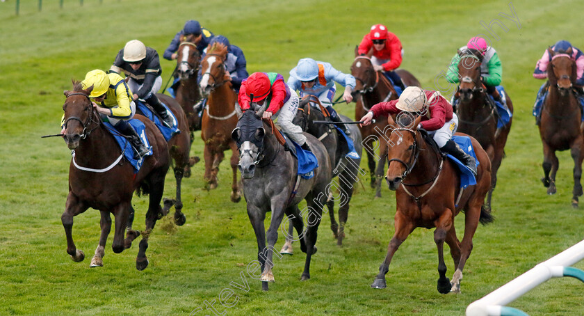 Rage-Of-Bamby-0003 
 RAGE OF BAMBY (right, Charles Bishop) beats FUNNY STORY (centre) and MARINE WAVE (left) in The British EBF Boadicea Stakes
Newmarket 12 Oct 2024 - Pic Steven Cargill / Racingfotos.com