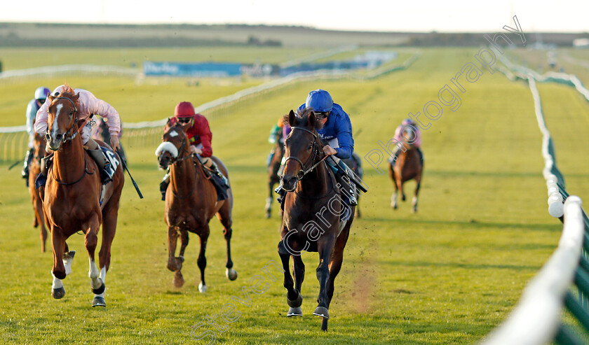 Brundtland-0001 
 BRUNDTLAND (right, William Buick) beats JEREMIAH (left) in The Discover Newmarket Maiden Stakes Newmarket 25 Oct 2017 - Pic Steven Cargill / Racingfotos.com