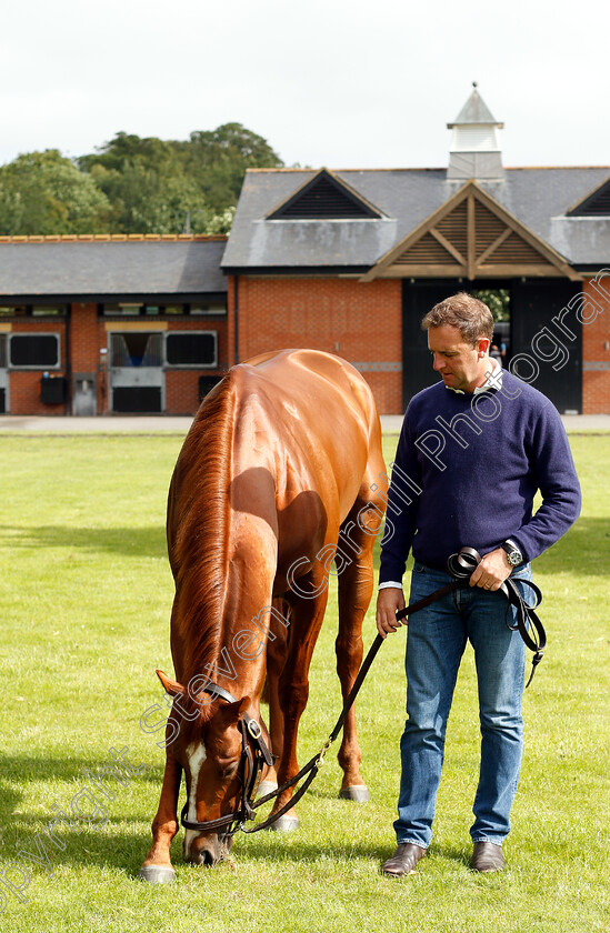 Masar-0003 
 MASAR and Charlie Appleby
Moulton Paddocks, Newmarket 28 Jun 2019 - Pic Steven Cargill / Racingfotos.com