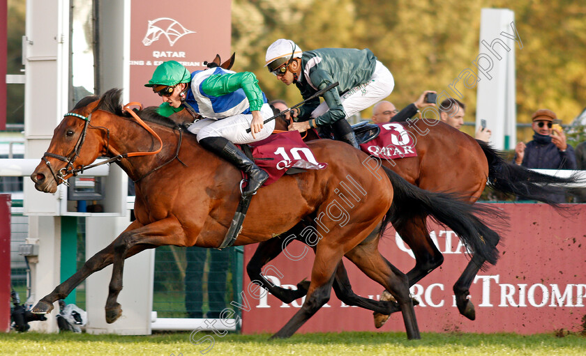 One-Master-0006 
 ONE MASTER (P C Boudot) wins The Qatar Prix de la Foret
Longchamp 6 Oct 2019 - Pic Steven Cargill / Racingfotos.com