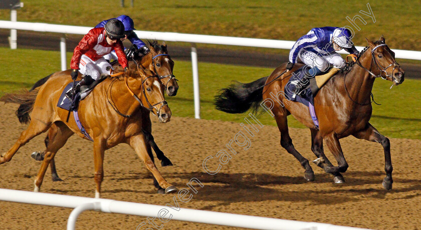 Felix-0005 
 FELIX (left, Hollie Doyle) beats BANGKOK (right) in The Betway Conditions Stakes
Wolverhampton 11 Jan 2021 - Pic Steven Cargill / Racingfotos.com