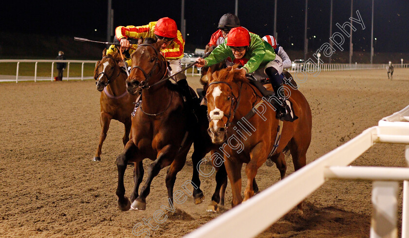 Tone-The-Barone-0004 
 TONE THE BARONE (right, Callum Rodriguez) beats ROVANIEMI (left, Luke Morris) in The tote.co.uk Live Streaming All Uk Races Handicap
Chelmsford 22 Jan 2021 - Pic Steven Cargill / Racingfotos.com