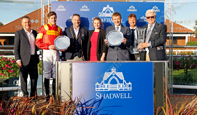 Data-Protection-0008 
 Presentation by Ellen Bishop to the Muir Racing Partnership, William Muir and James Doyle for The Shadwell Farm Handicap won by DATA PROTECTION
Newmarket 27 Sep 2019 - Pic Steven Cargill / Racingfotos.com