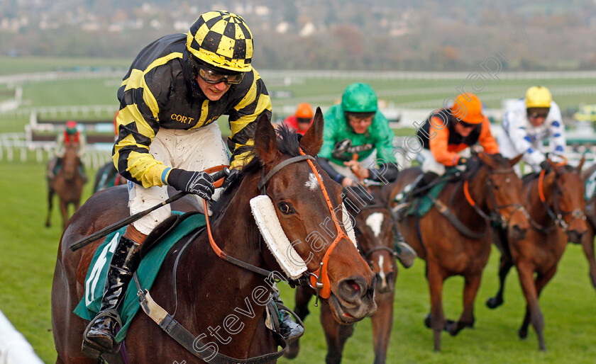 Golan-Fortune-0006 
 GOLAN FORTUNE (Sam Lee) wins The Spinal Injuries Association Big Buck's Handicap Hurdle
Cheltenham 16 Nov 2019 - Pic Steven Cargill / Racingfotos.com