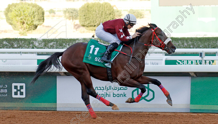 Medbaas-0002 
 MEDBAAS (Joanna Mason) wins The International Jockey Challenge R2 
King Abdulziz Racecourse, Kingdom of Saudi Arabia, 24 Feb 2023 - Pic Steven Cargill / Racingfotos.com