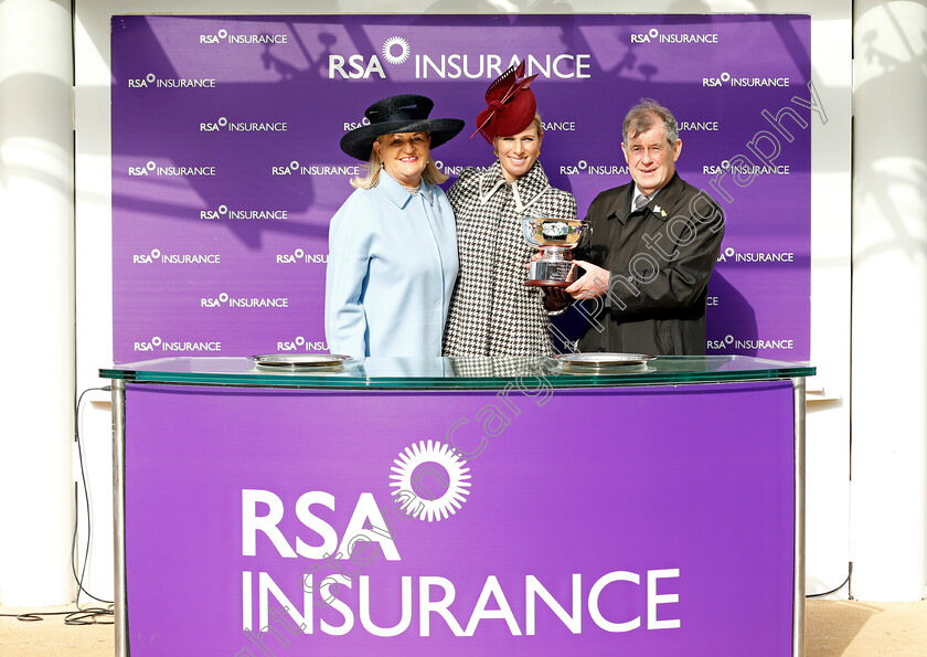 Champ-0010 
 Presentation by Zara Tindall to J P McManus for The RSA Insurance Novices Chase won by CHAMP
Cheltenham 11 Mar 2020 - Pic Steven Cargill / Racingfotos.com