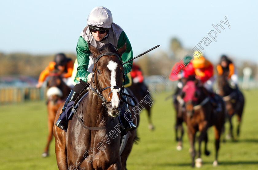 Mystic-Meg-0007 
 MYSTIC MEG (Jack Mitchell) wins The RCA Flat Racecourse Groundstaff Award Winners Handicap
Yarmouth 23 Oct 2018 - Pic Steven Cargill / Racingfotos.com