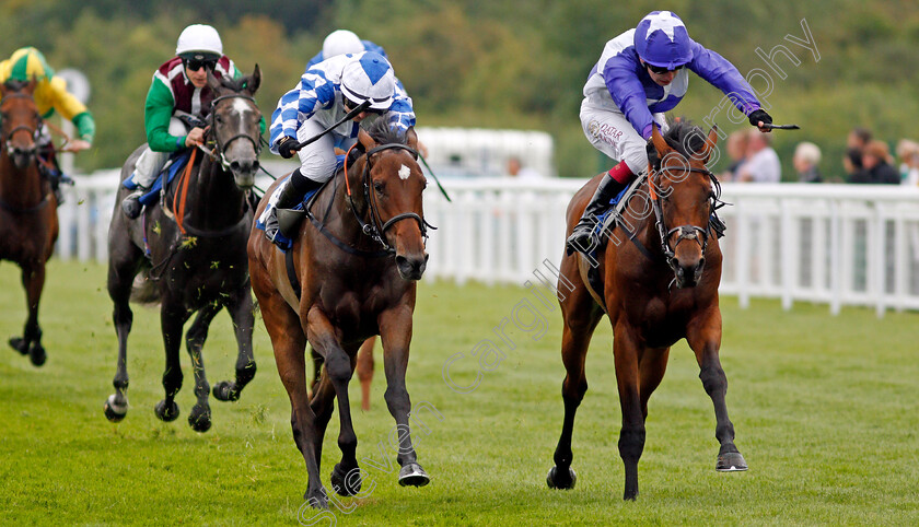 Thebeautifulgame-0004 
 THEBEAUTIFULGAME (left, Laura Pearson) beats MISTRIX (right) in The Byerley Stud British EBF Restricted Maiden Fillies Stakes
Salisbury 12 Aug 2021 - Pic Steven Cargill / Racingfotos.com