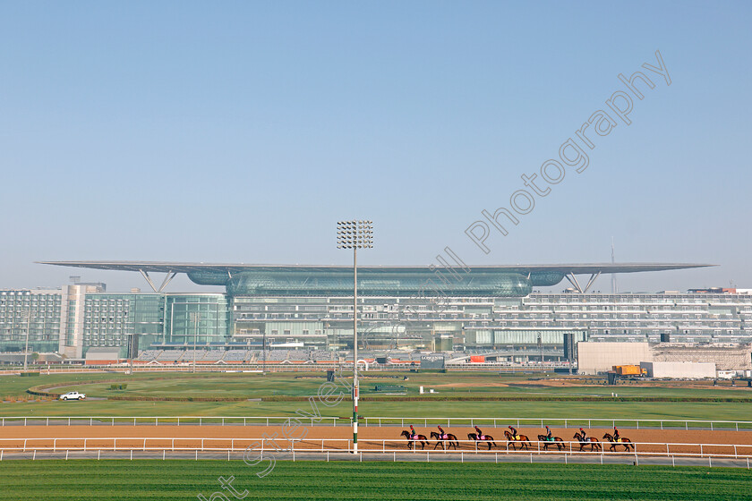 Aidan-O Brien-string-0001 
 Aidan O Brien's string exercising at Meydan L to R; THREEANDFOURPENCE, SEAHENGE, MENDELSSOHN, LANCASTER BOMBER, IDAHO, WASHINGTON DC and WAR DECREE 29 Mar 2018 - Pic Steven Cargill / Racingfotos.com