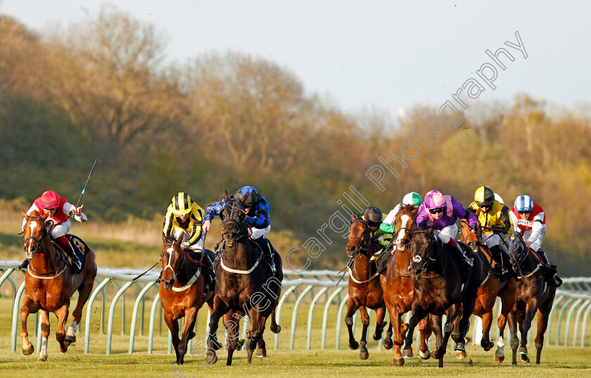 Peerless-0001 
 PEERLESS (right, Oisin Murphy) beats ATIYAH (centre) in The Bet At racingtv.com Handicap
Nottingham 17 Apr 2021 - Pic Steven Cargill / Racingfotos.com