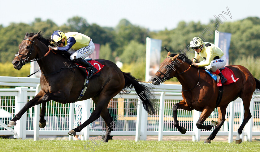 Saroog-0002 
 SAROOG (Ryan Moore) beats ZEELANDER (right) in The Sequel Handicap
Sandown 6 Jul 2018 - Pic Steven Cargill / Racingfotos.com