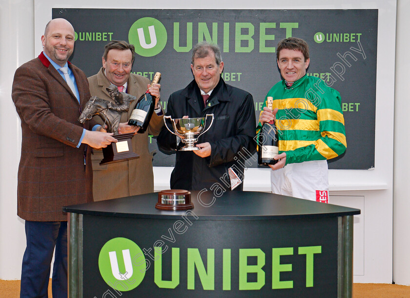 My-Tent-Or-Yours-0012 
 Presentation to Mr J P McManus, Nicky Henderson and Barry Geraghty for The Unibet International Hurdle won by MY TENT OR YOURS Cheltenham 16 Dec 2017 - Pic Steven Cargill / Racingfotos.com