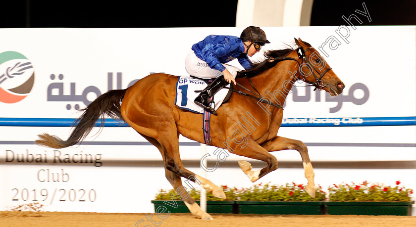 Dubai-Love-0003 
 DUBAI LOVE (Pat Cosgrave) wins The UAE 1000 Guineas
Meydan 23 Jan 2020 - Pic Steven Cargill / Racingfotos.com