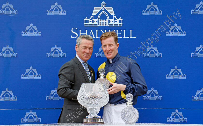 Muffri Ha-0010 
 Presentation by Richard Hills to Pat Cosgrave for The Muhaarar British EBF Rosemary Stakes Newmarket 29 Sep 2017 - Pic Steven Cargill / Racingfotos.com