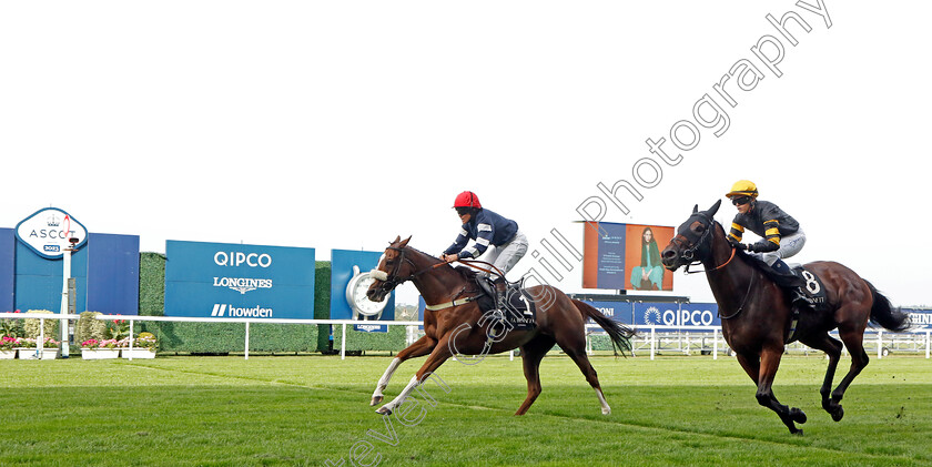 Crystal-Casque-0003 
 CRYSTAL CASQUE (Jo Supple) beats DOUBLE TIME (right) in The LK Bennett Lady Amateur Jockeys Handicap
Ascot 8 Sep 2023 - Pic Steven Cargill / Racingfotos.com