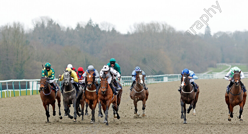 Curtiz-0001 
 CURTIZ (centre, white, Charlie Bennett) wins The Heed Your Hunch At Betway Handicap
Lingfield 27 Jan 2021 - Pic Steven Cargill / Racingfotos.com