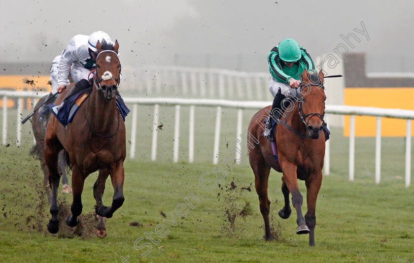 Banna-0003 
 BANNA (right, James Doyle) beats SUPER DEN (left) in The Betfair Each Way Edge Novice Stakes
Doncaster 7 Nov 2020 - Pic Steven Cargill / Racingfotos.com