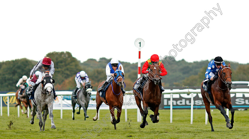 Nafees-0001 
 NAFEES (centre, Tadhg O'Shea) beats AHZAR (right) and MOTRAG (left) in The President Of The UAE Cup (UK Arabian Derby) Doncaster 16 Sep 2017 - Pic Steven Cargill / Racingfotos.com