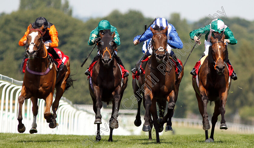 Mustashry-0005 
 MUSTASHRY (2nd right, Jim Crowley) beats SPARK PLUG (right) EUGINIO (2nd left) and BIG COUNTRY (left) in Davies Insurance Services Gala Stakes
Sandown 6 Jul 2018 - Pic Steven Cargill / Racingfotos.com