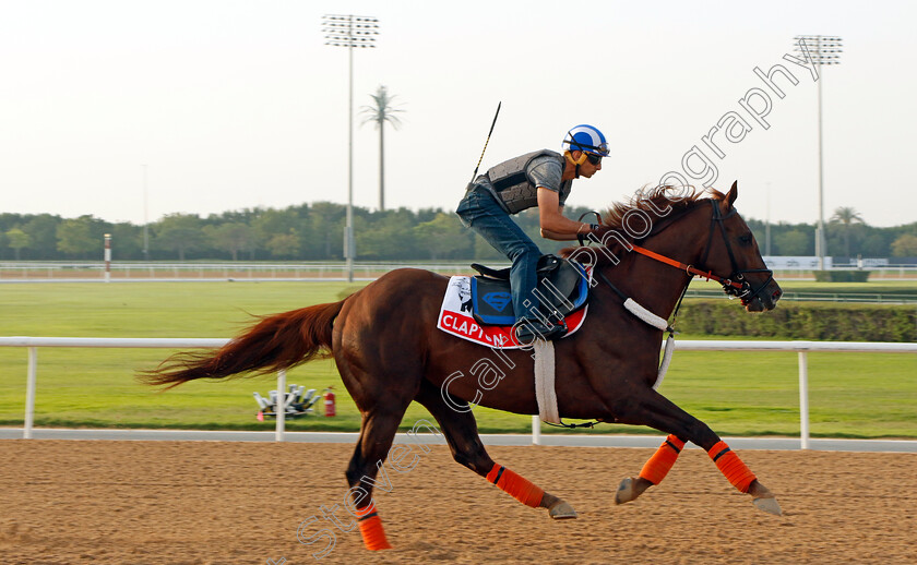 Clapton-0001 
 CLAPTON training for The Dubai World Cup
Meydan Dubai 28 Mar 2024 - Pic Steven Cargill / Racingfotos.com