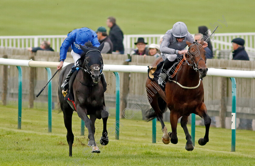 Point-Sur-0004 
 POINT SUR (left, William Buick) beats NATIVE WARRIOR (right) in The Join Racing TV Now Novice Stakes
Newmarket 25 Oct 2023 - Pic Steven Cargill / Racingfotos.com