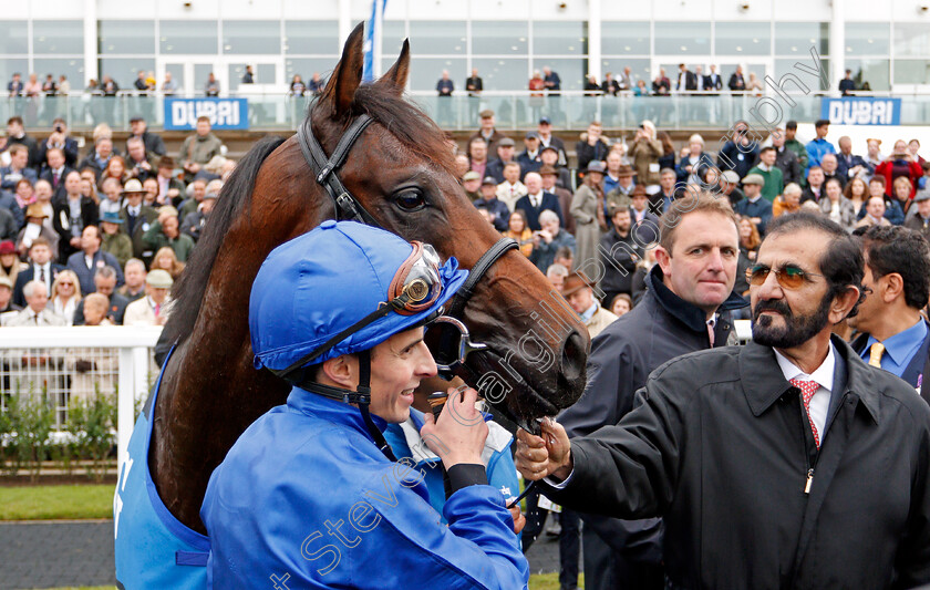 Pinatubo-0020 
 PINATUBO (William Buick) with Sheikh Mohammed and Charlie Appleby after The Darley Dewhurst Stakes
Newmarket 12 Oct 2019 - Pic Steven Cargill / Racingfotos.com