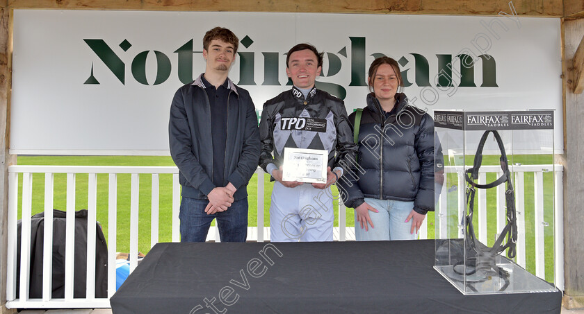 Rajmeister-0014 
 Presentation for The British Racing Supports Stephen Lawrence Day Apprentice Handicap
Nottingham 22 Apr 2023 - pic Steven Cargill / Becky Bailey / Racingfotos.com