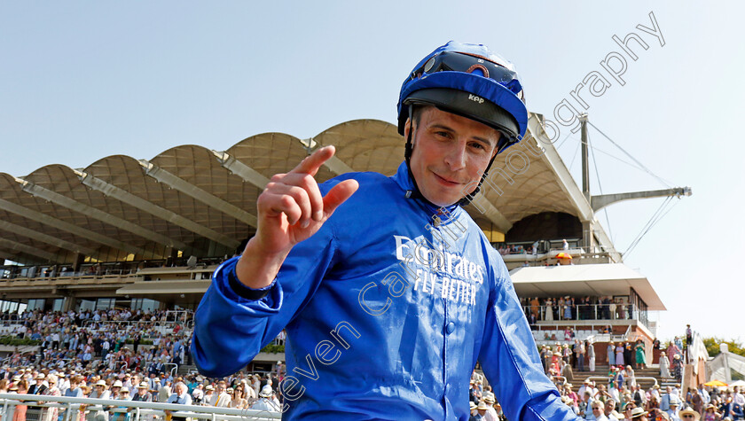 William-Buick-0001 
 William Buick after winning The Qatar Sussex Stakes on Notable Speech
Goodwood 31 Jul 2024 - Pic Steven Cargill / Racingfotos.com