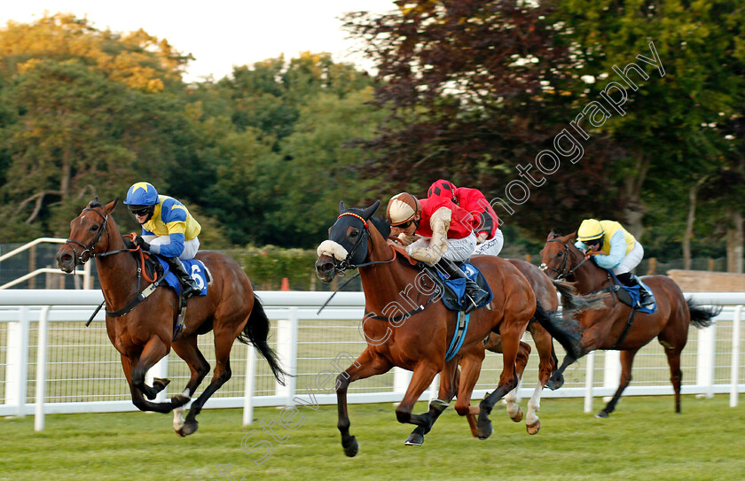 C Est-No-Mour-0001 
 C'EST NO MOUR (centre, George Wood) beats MILLIONS MEMORIES (left) in The Get Daily Tips At racingtv.com Handicap
Salisbury 11 Jul 2020 - Pic Steven Cargill / Racingfotos.com