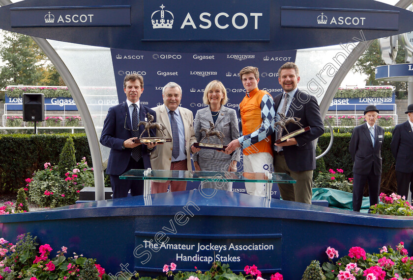 Cliffs-Of-Capri-0010 
 Presentation to Jamie Osborne and Alex Ferguson for The Amateur Jockeys Association Handicap won by CLIFFS OF CAPRI
Ascot 6 Oct 2018 - Pic Steven Cargill / Racingfotos.com